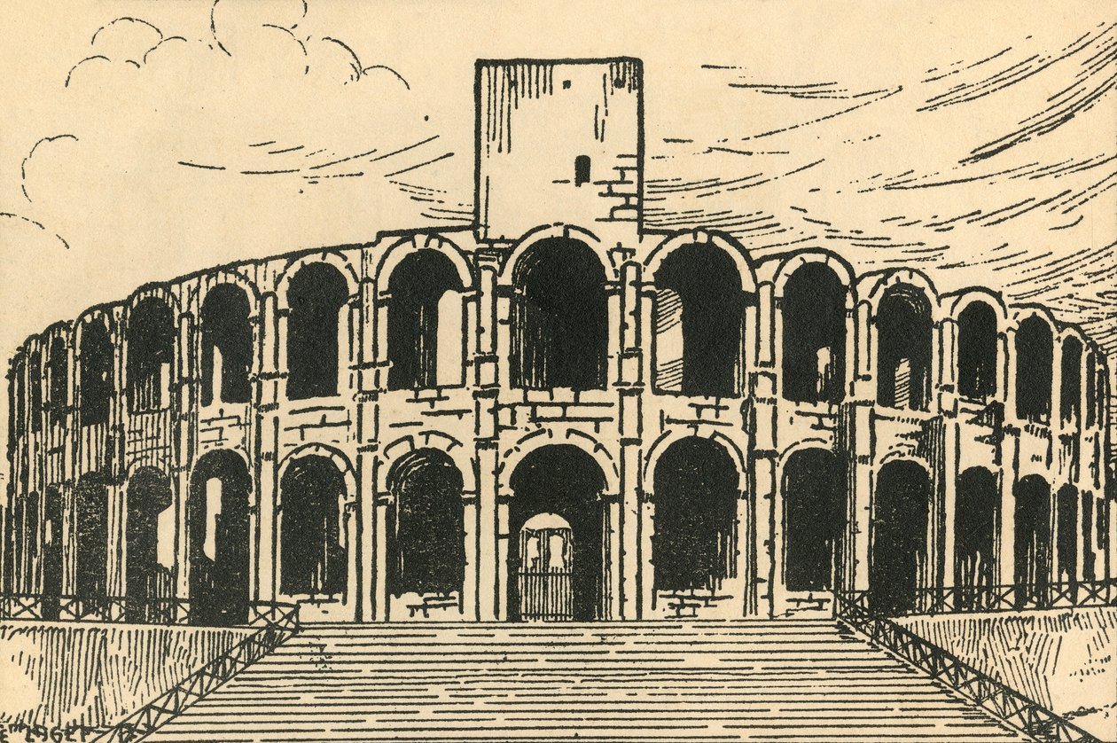 „Les Arenes – Arena”, c1920. autorstwa E Laget