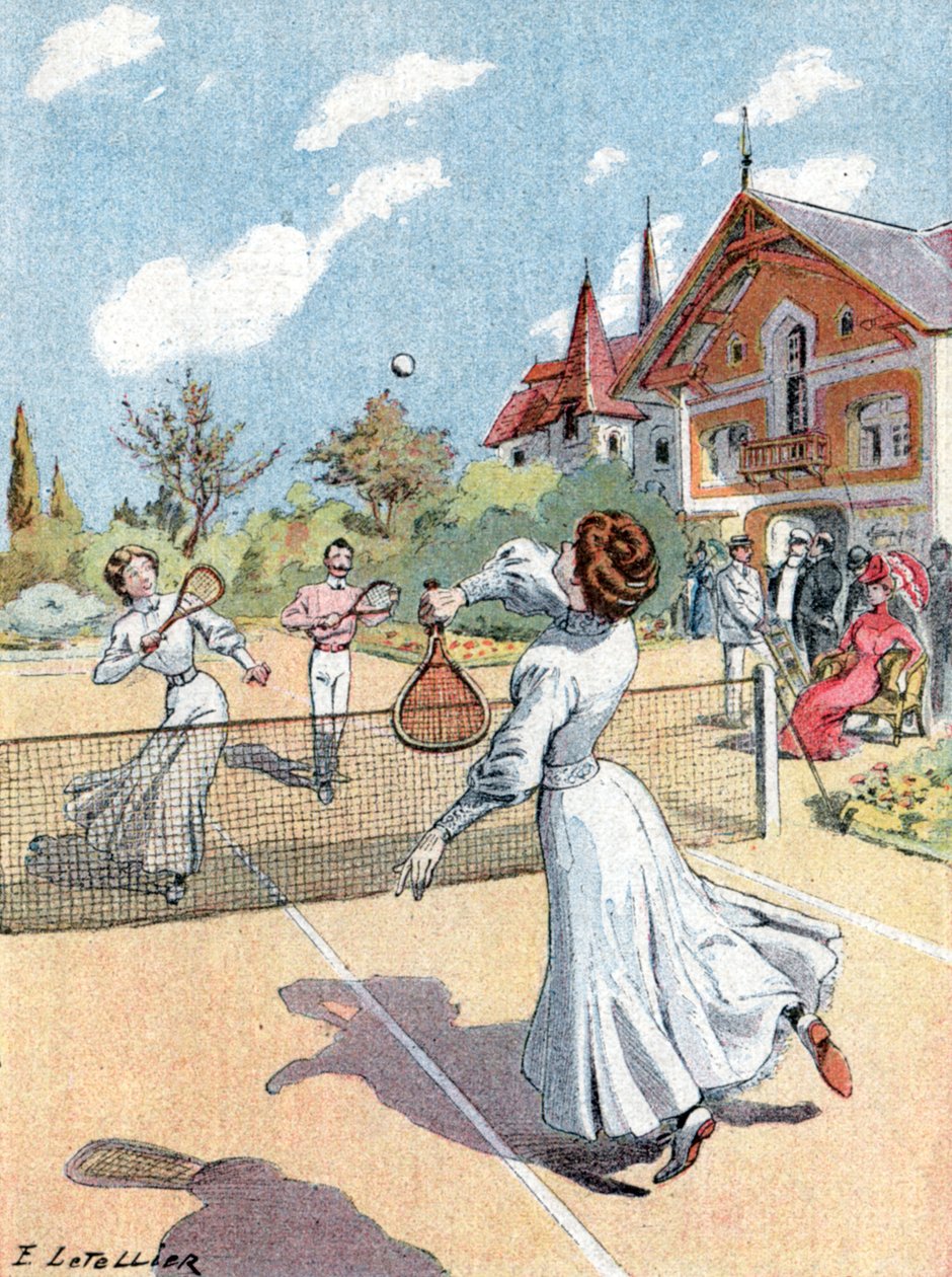 Tenis, ok. 1910 r. (ilustracja) autorstwa E. Letellier