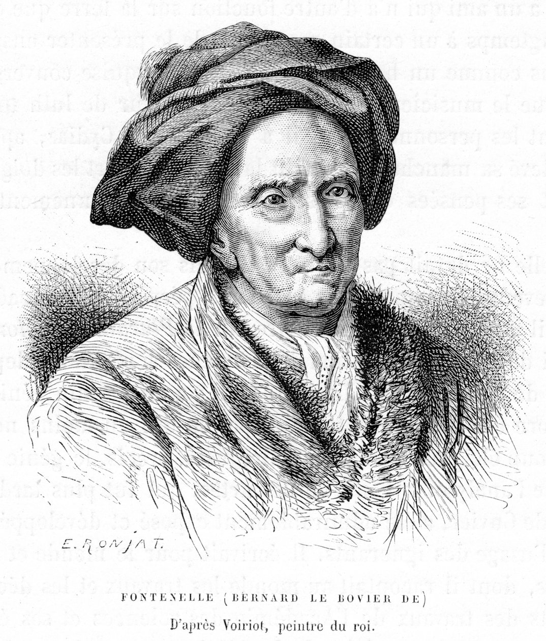 Bernard le Bovier de Fontenelle, ok. 1870. autorstwa Etienne Antoine Eugene Ronjat
