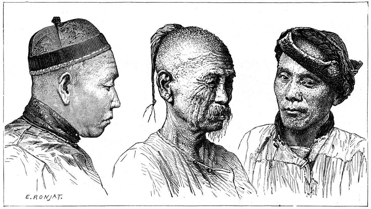 Portrety chińskie, XIX w. autorstwa Etienne Antoine Eugene Ronjat