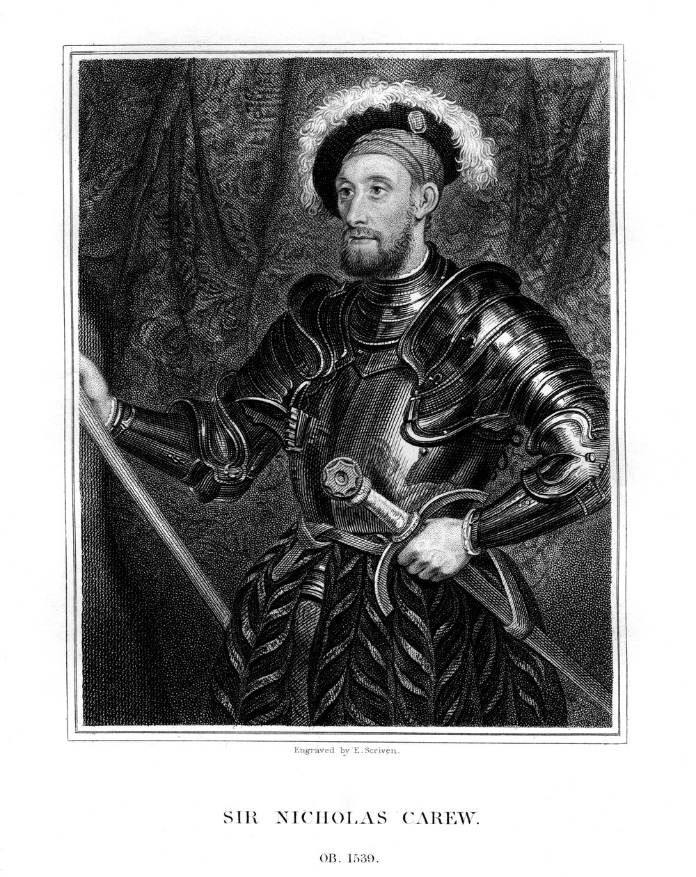 Sir Nicholas Carew, 1823. autorstwa E. Scriven