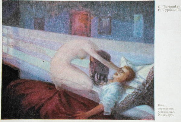 Koszmar, ok. 1910 (kolor lito) autorstwa E. Turbacky