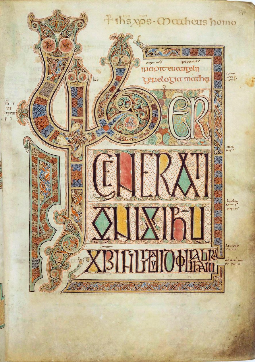 Ewangelie Lindisfarne, 715-721. autorstwa Eadfrith,