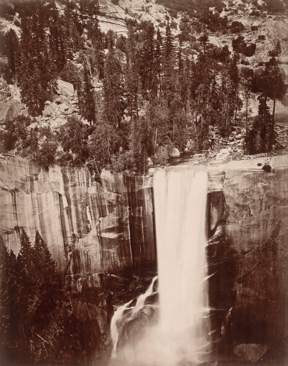 Pi-Wi-Ack (deszcz gwiazd), wiosenny upadek, 400 stóp, dolina Yosemite autorstwa Eadweard Muybridge