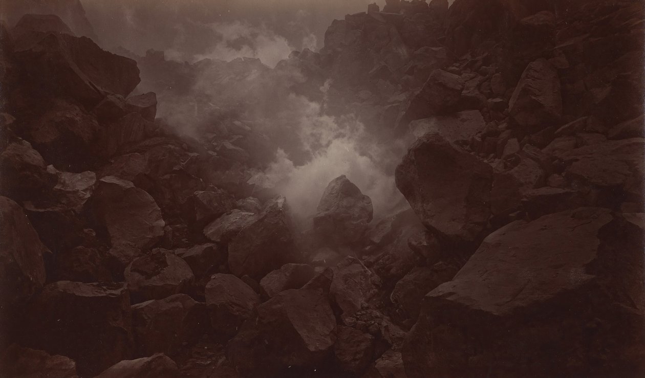 Krater wulkanu, Quetzaltenango-Gwatemala, 1875. autorstwa Eadweard Muybridge