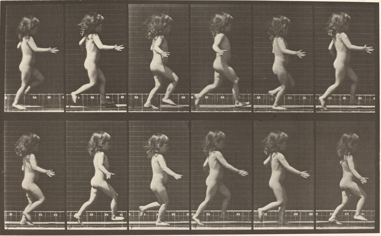 Numer rejestracyjny 469. Dziecko biegające, 1887. autorstwa Eadweard Muybridge