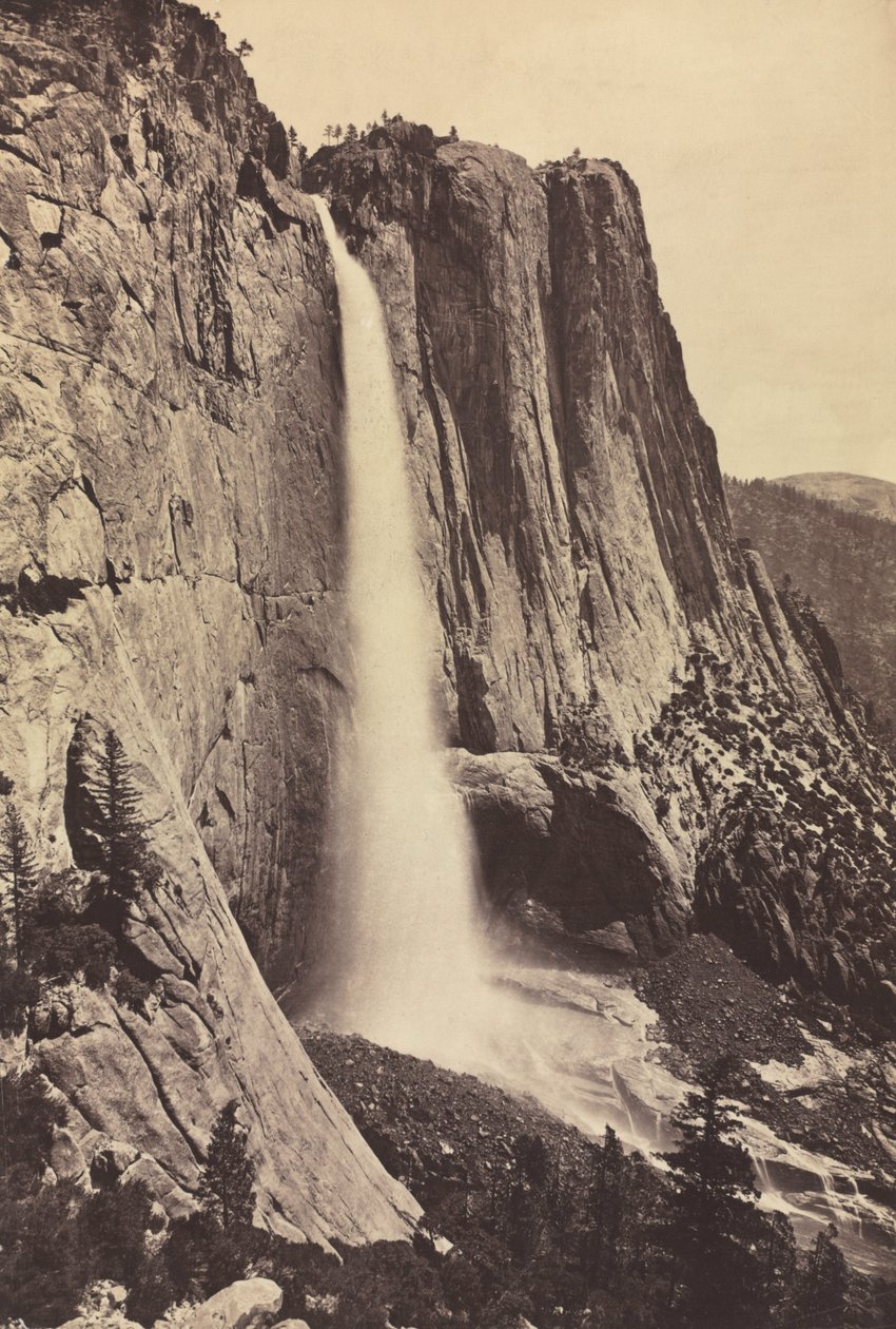 Wodospad Yosemite, 1868. autorstwa Eadweard Muybridge
