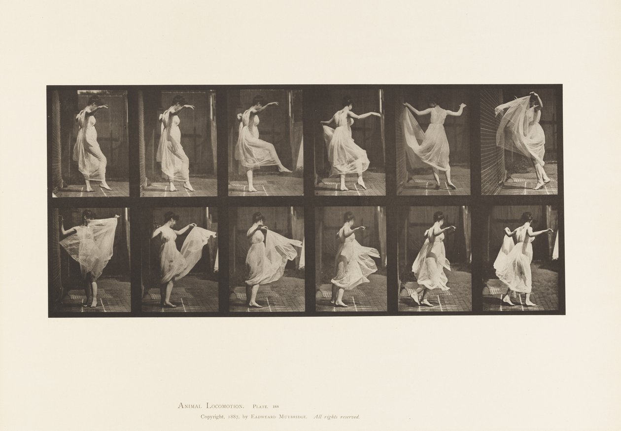 Talerz 188. Taniec (fantazyjny) autorstwa Eadweard Muybridge