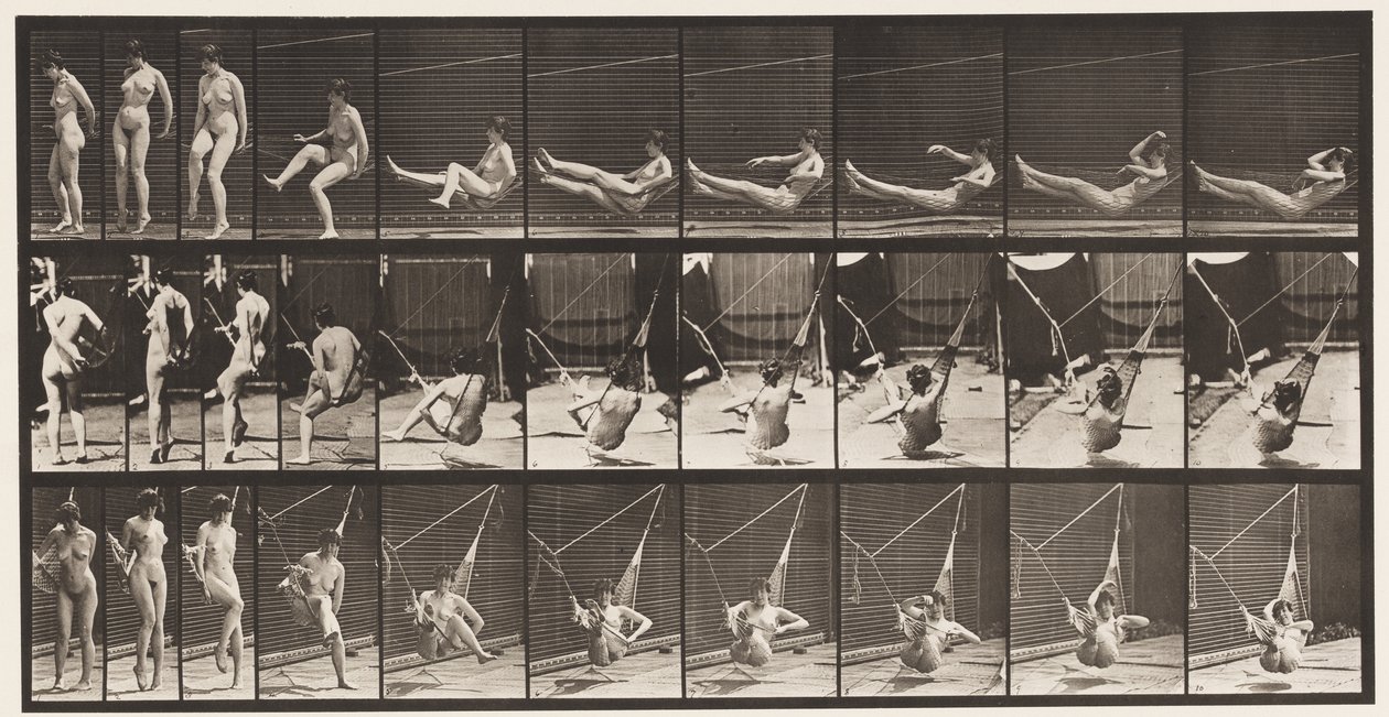 Tabliczka 261. Wsiadanie do hamaka, 1872-1885 autorstwa Eadweard Muybridge