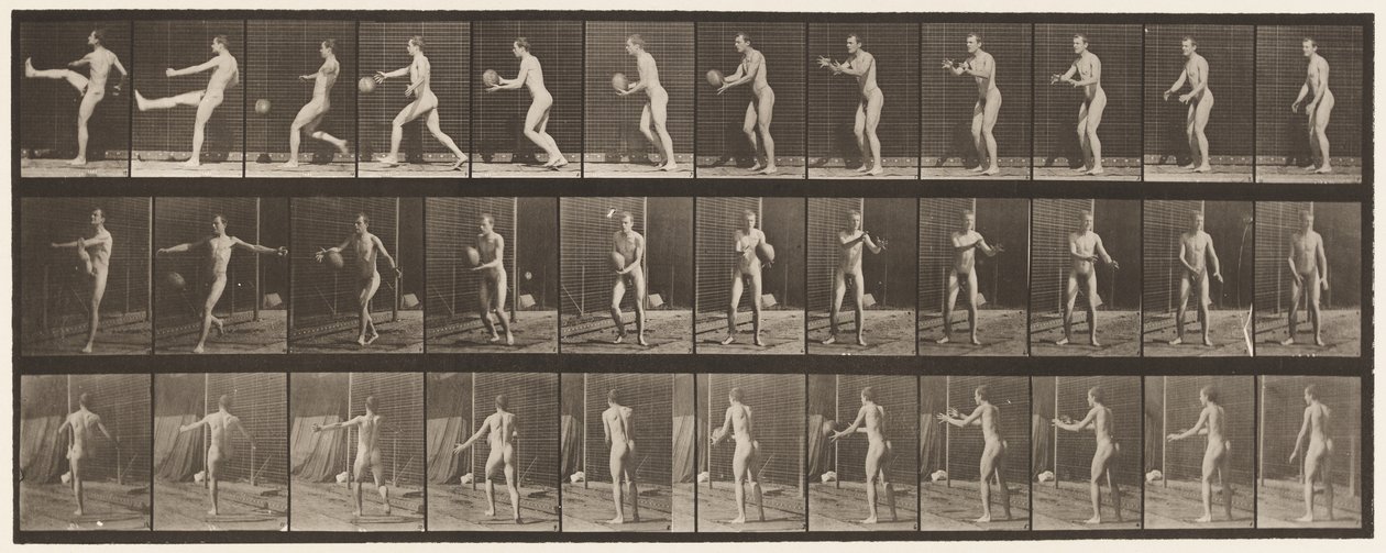Płyta 301.Piłka nożna; Łotwa, 1885 autorstwa Eadweard Muybridge