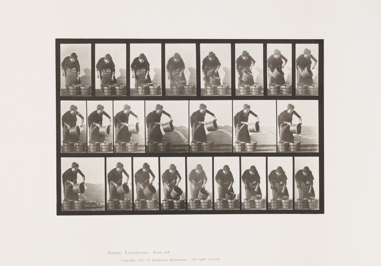 Płyta 403. Wiadro opróżniania z wodą autorstwa Eadweard Muybridge