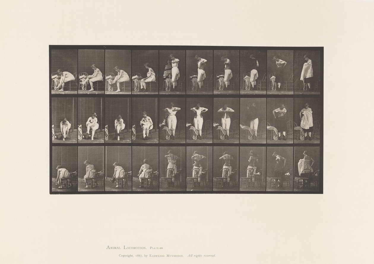 Tablica 494. Różne fazy toalety autorstwa Eadweard Muybridge