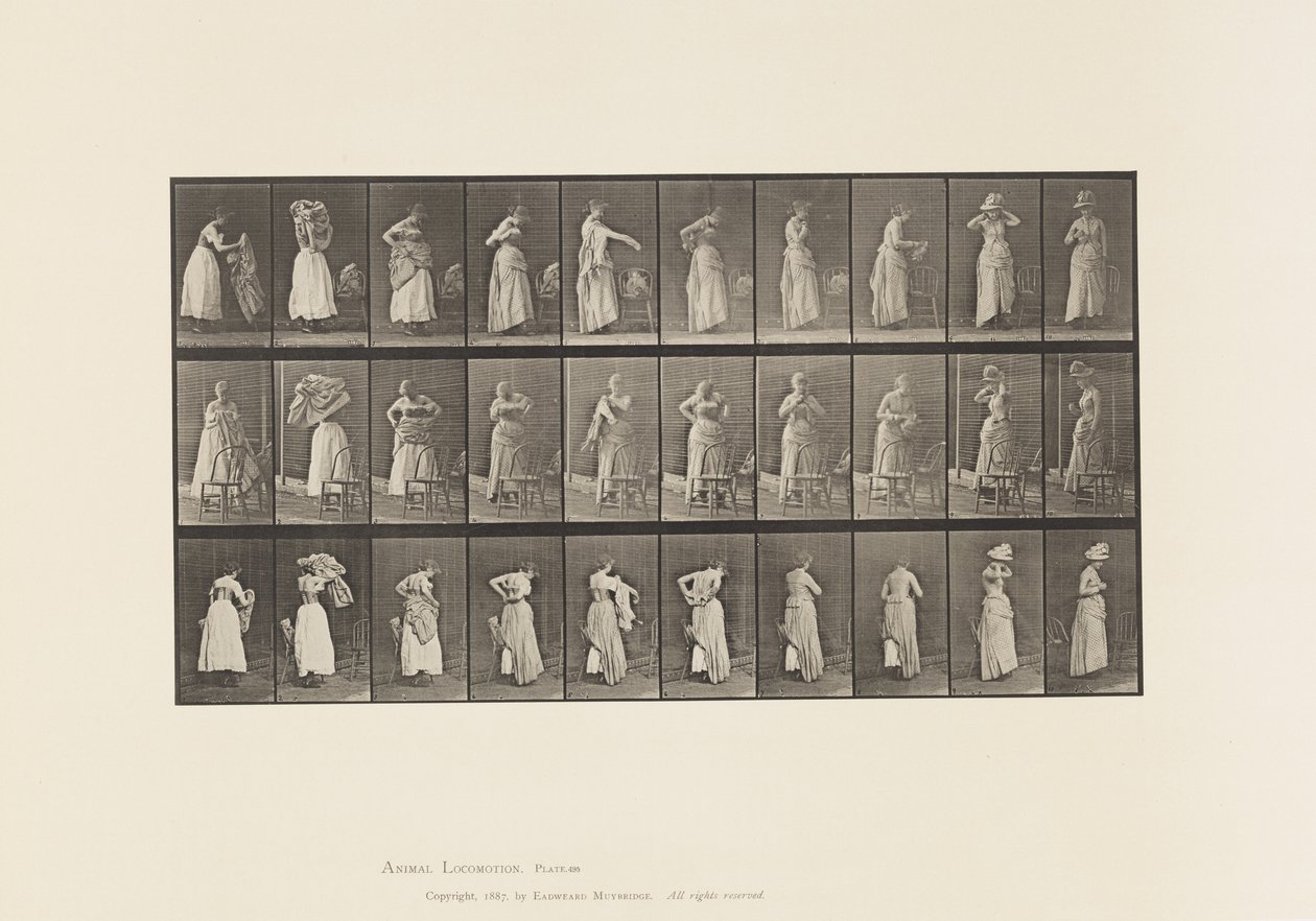 Tablica 495. Różne fazy toalety autorstwa Eadweard Muybridge