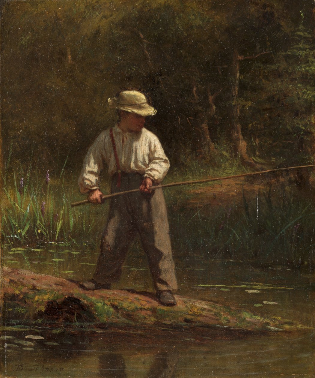 Chłopiec wędkarski, lata 60. XIX wieku. autorstwa Eastman Johnson