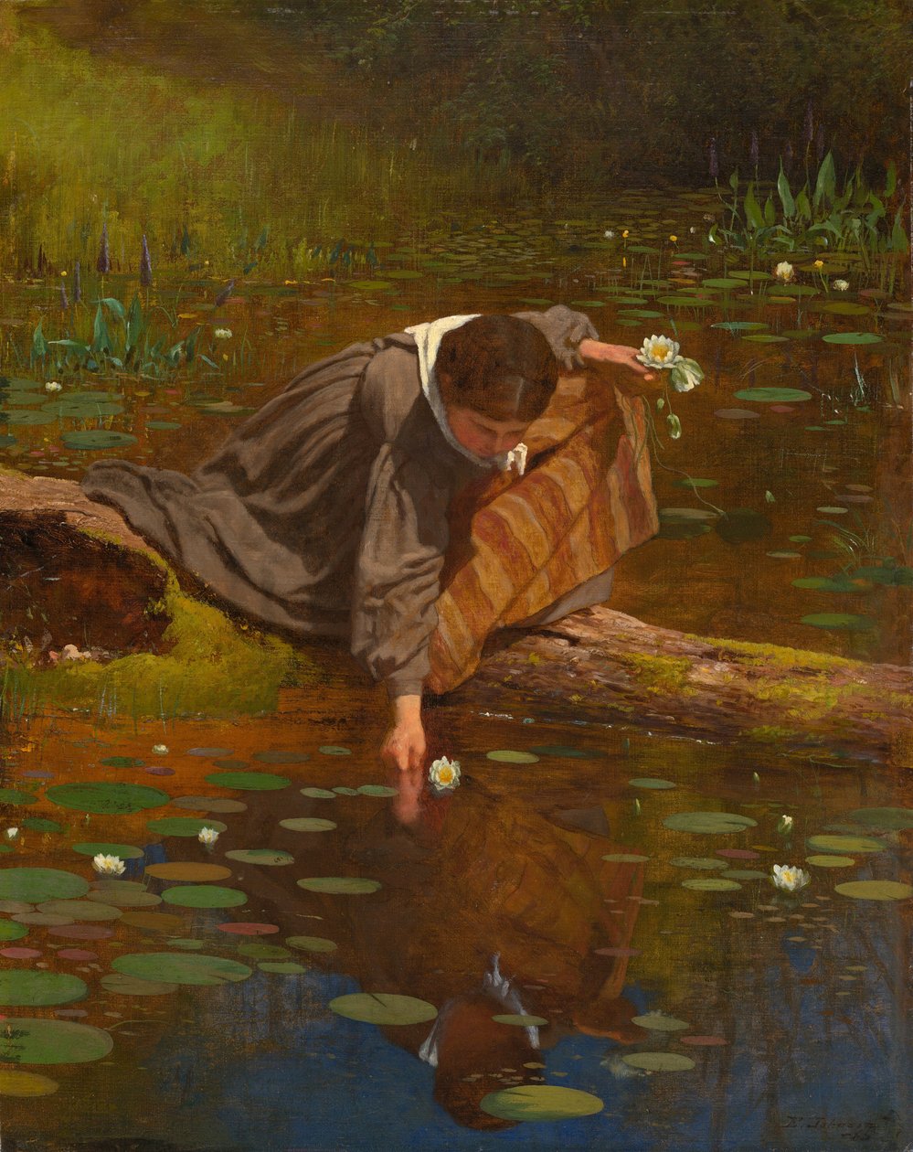Zbieranie lilii autorstwa Eastman Johnson