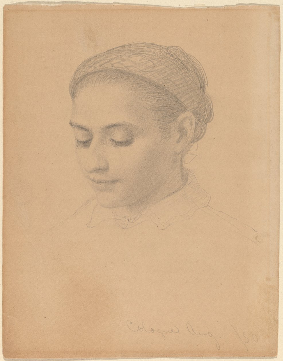Głowa młodej kobiety autorstwa Eastman Johnson