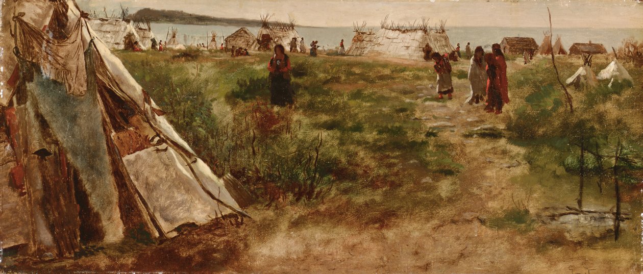 Obóz Ojibwe autorstwa Eastman Johnson