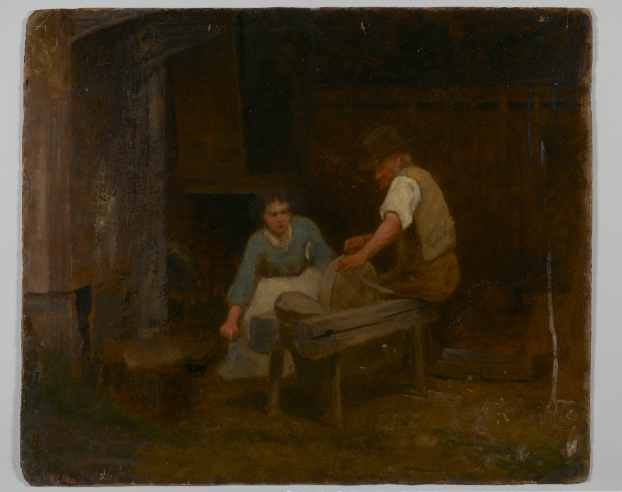 Zbiegli niewolnicy (olej na tekturze) autorstwa Eastman Johnson