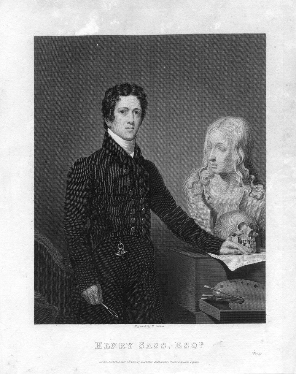 grawerowany portret autorstwa Ebenezer Stalker