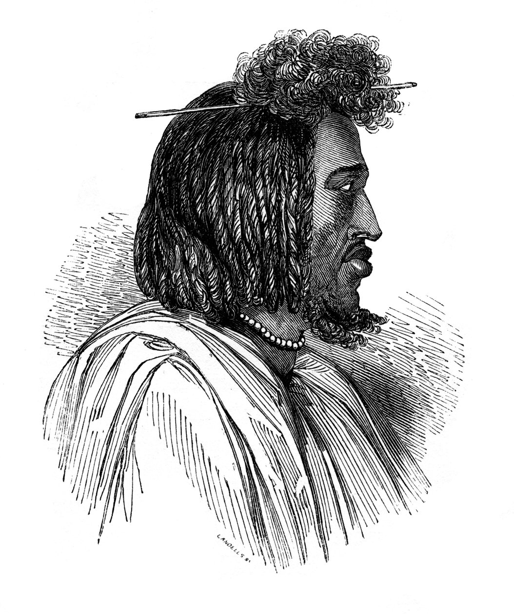 Wódz Souakiny, 1848. autorstwa Ebenezer Landells