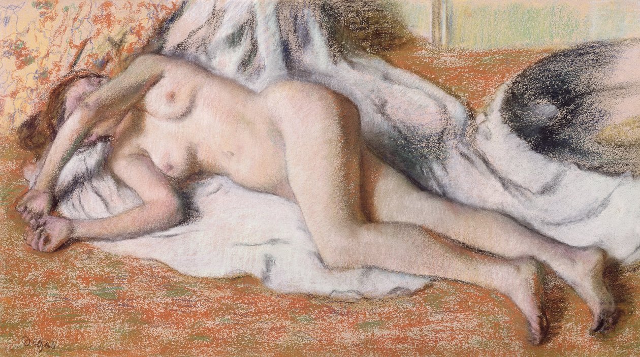 Po kąpieli lub leżąc nago autorstwa Edgar Degas