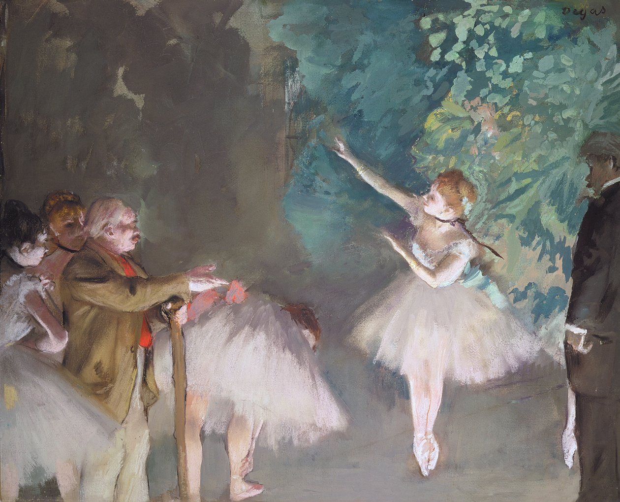 Próba baletu (pastel i olej) autorstwa Edgar Degas