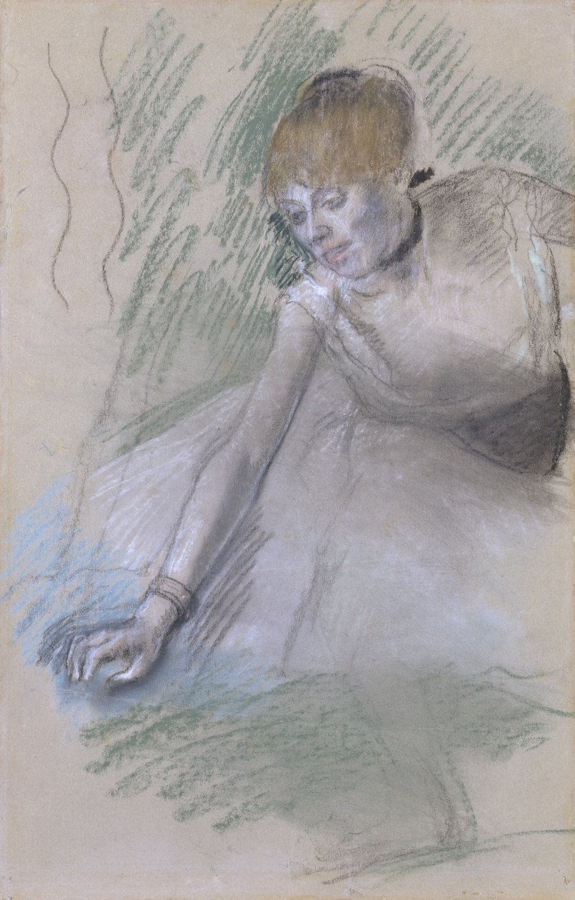 Tancerka, 1880-85 (pastel na papierze, ułożony na płycie) autorstwa Edgar Degas