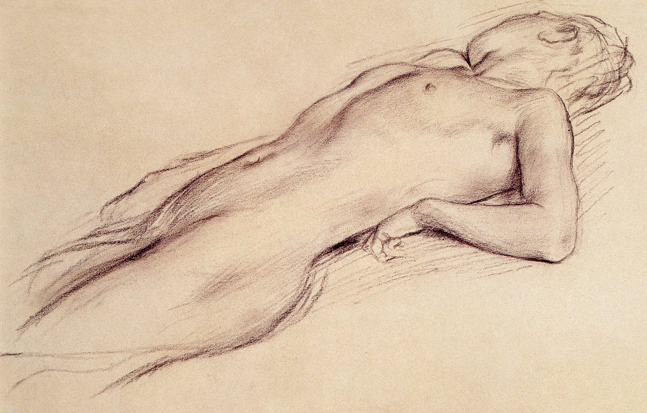 Naga kobieta leży autorstwa Edgar Degas