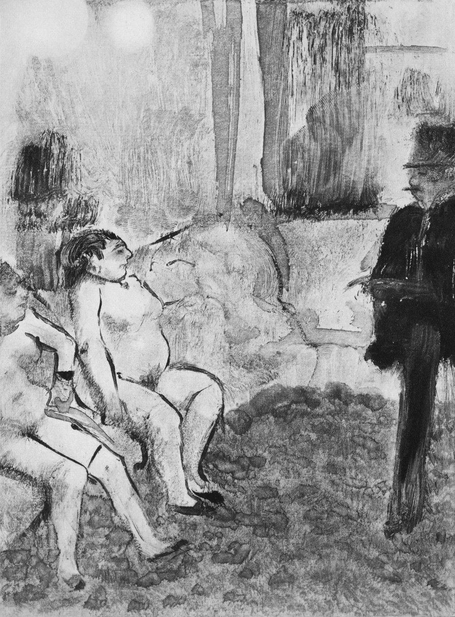 Ilustracja z „La Maison Tellier” Guy de Maupassant (1850-93) rytowana przez Maurice