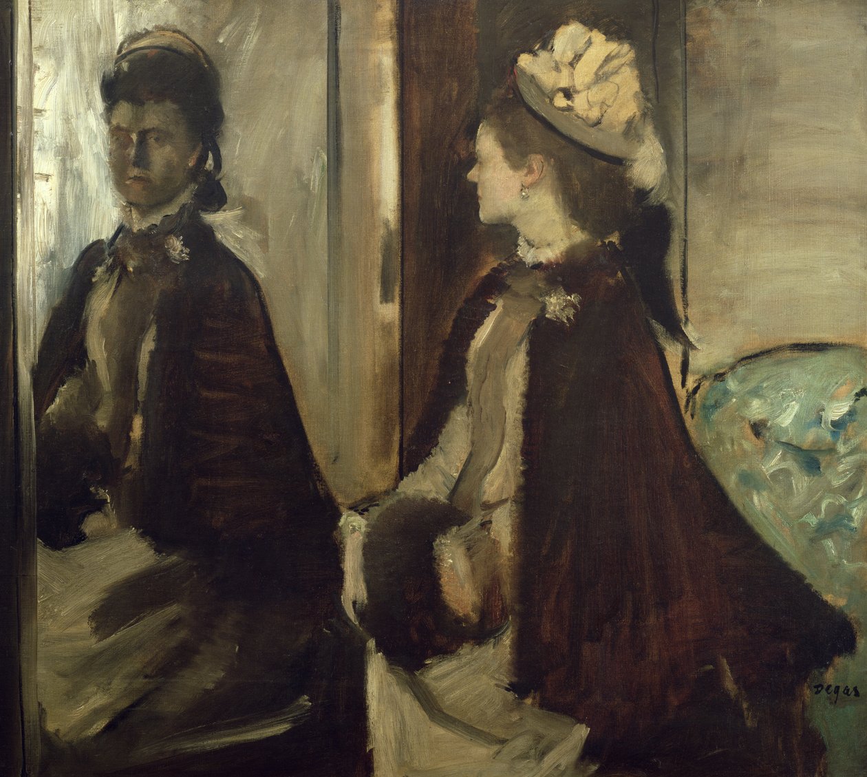 Madame Jeantaud w lustrze, ok. 1875 r. autorstwa Edgar Degas