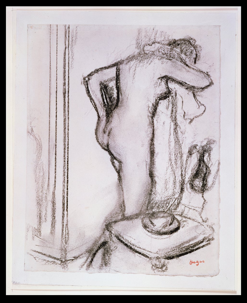 PD.33-1978 ښځه په خپل تشناب کې، c.1890 (په کاغذ باندې چارکول)پولي autorstwa Edgar Degas