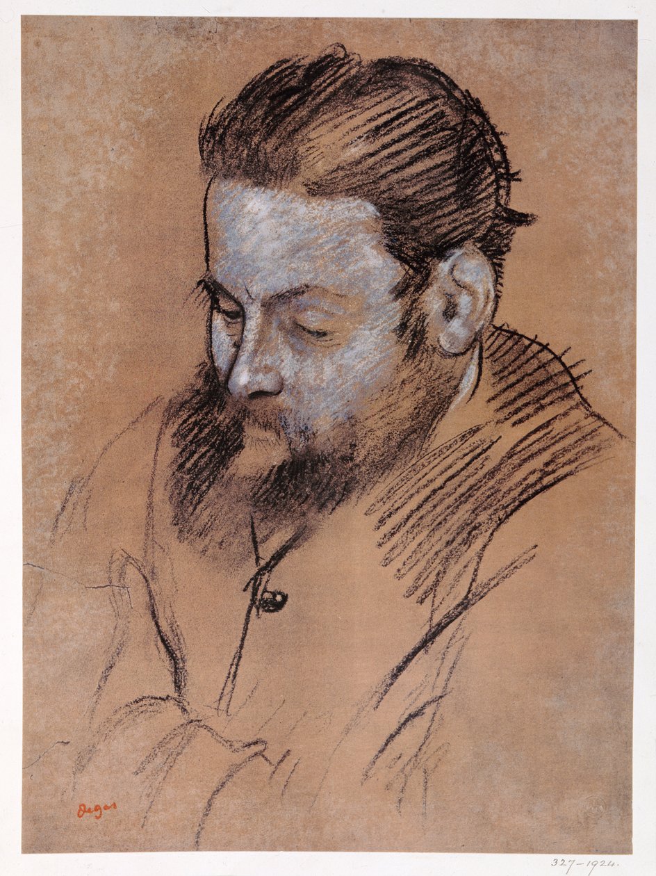 Portret Diego Martelli, 1879 (kreda na papierze) autorstwa Edgar Degas