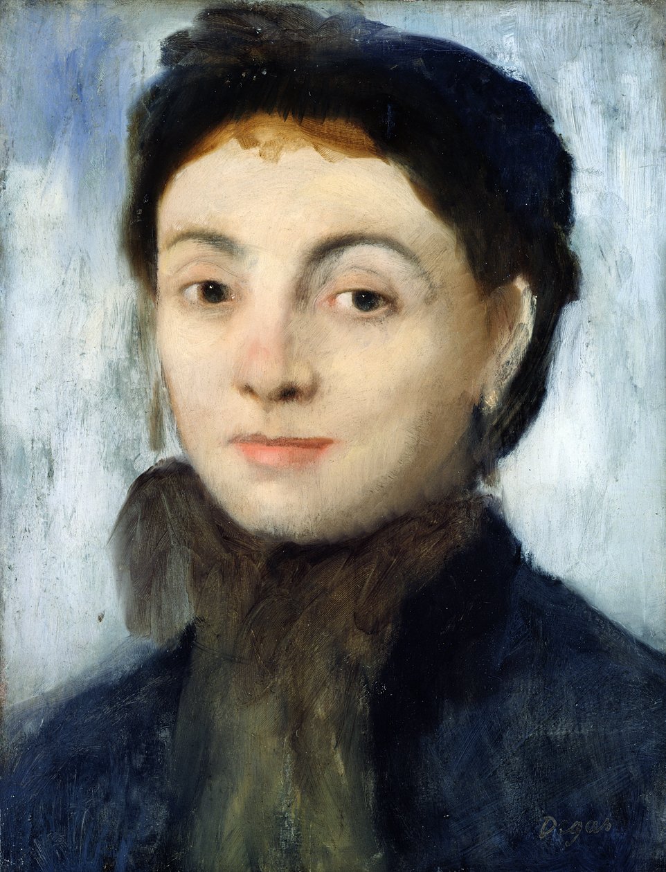 Portret Josephine Gaujelin, 1867 (olej na mahoniowym panelu) autorstwa Edgar Degas