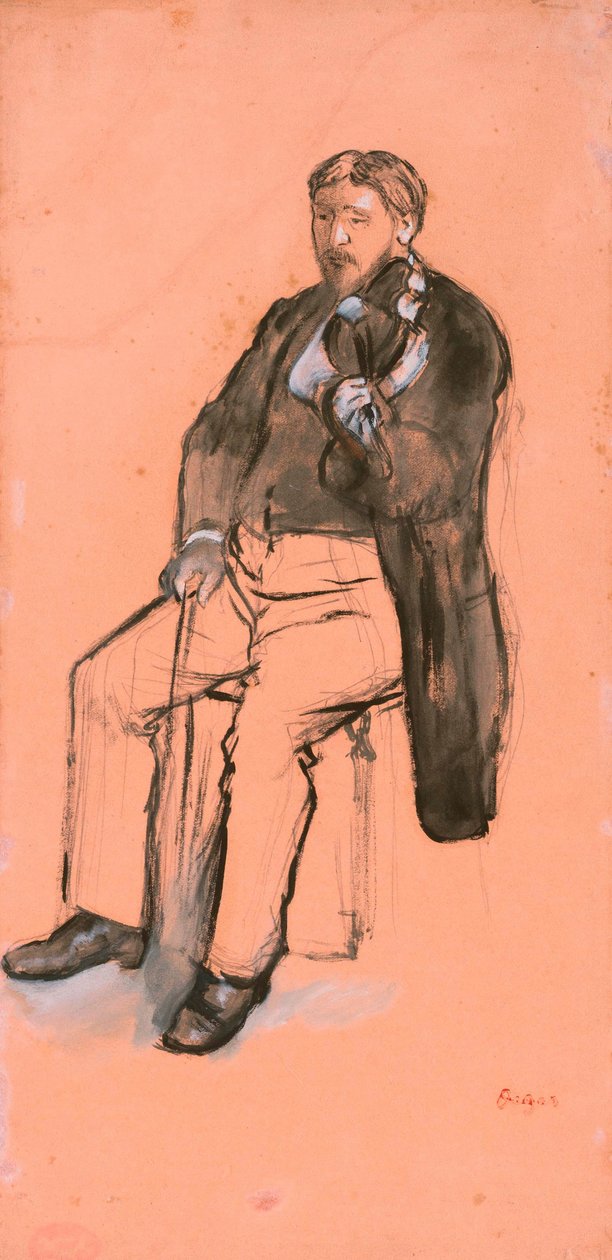 Siedzący skrzypek autorstwa Edgar Degas