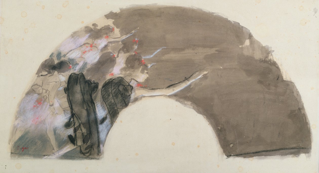 Szkic do wachlarza, ok.1879 (pastel i kreda) autorstwa Edgar Degas