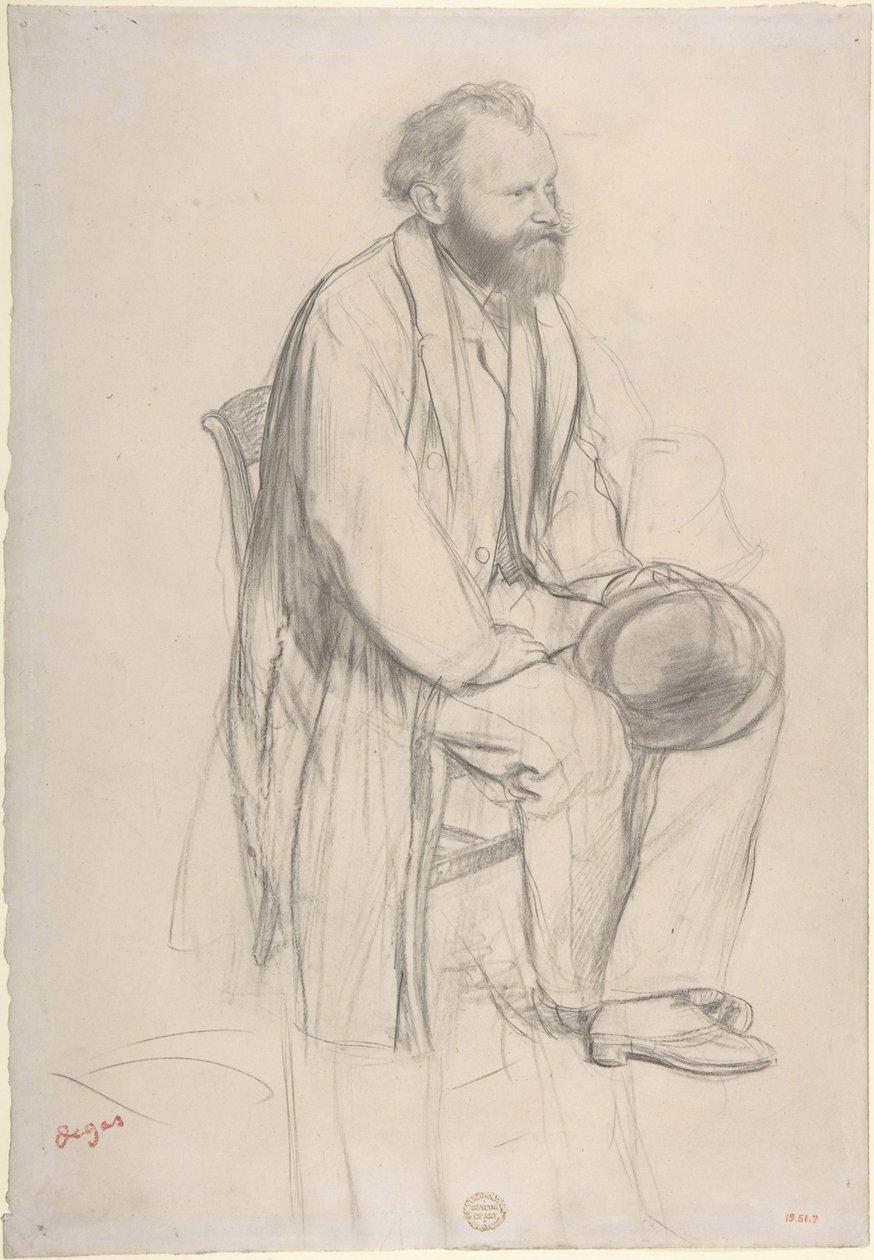 Studium do portretu Maneta (czarna kreda) autorstwa Edgar Degas