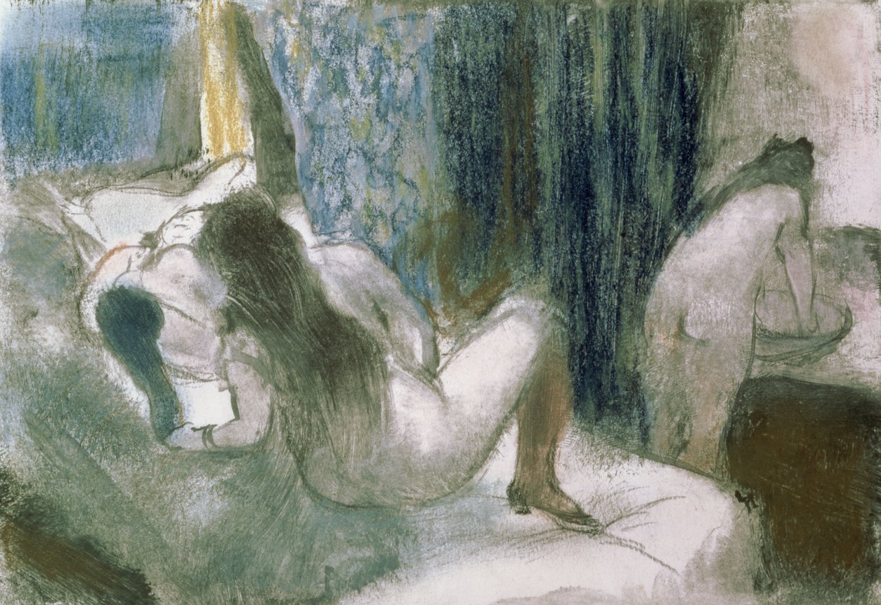 Burdel, ok. 1879 (pastel i monotypia na papierze) autorstwa Edgar Degas