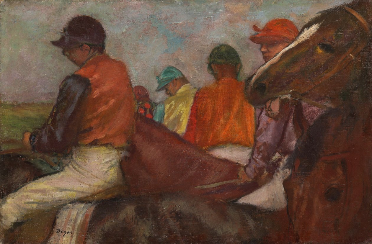 Dżokeje, ok. 1882 r. autorstwa Edgar Degas