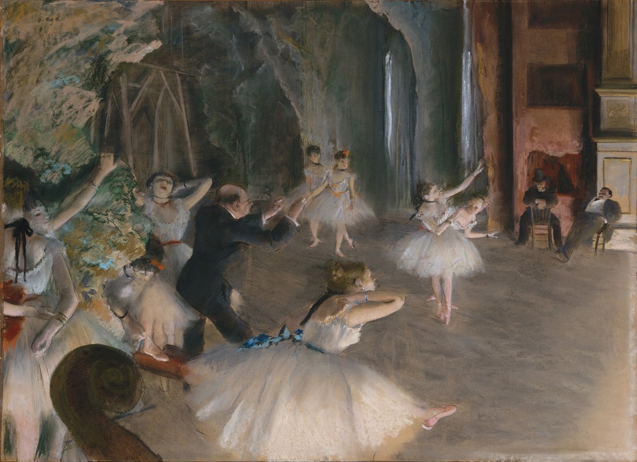 Próba baletu na scenie, ok. 1878-79 (pastel na papierze) autorstwa Edgar Degas