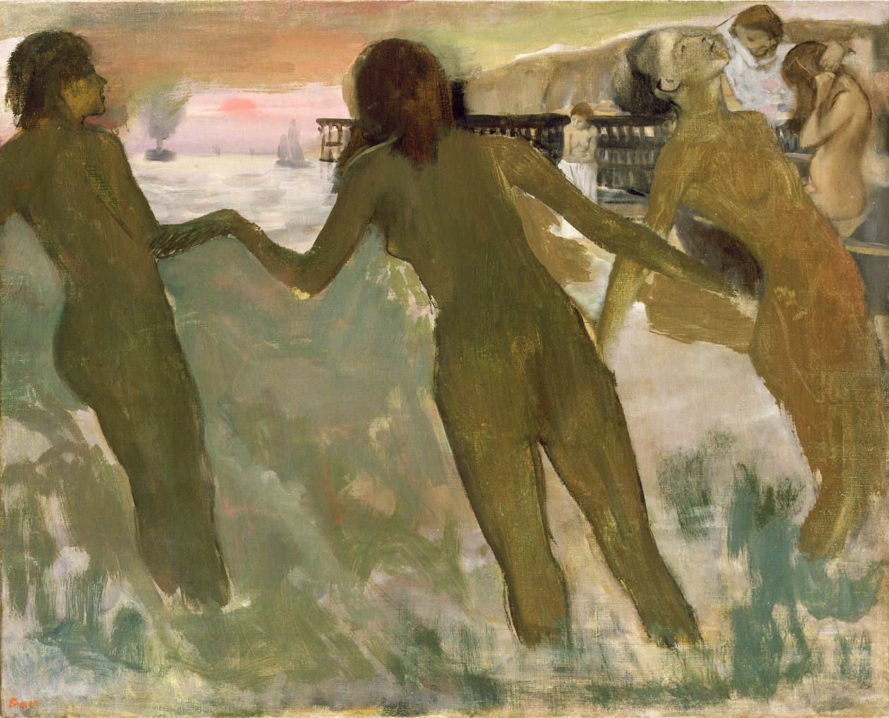 Trzy dziewczyny w kąpieli autorstwa Edgar Degas