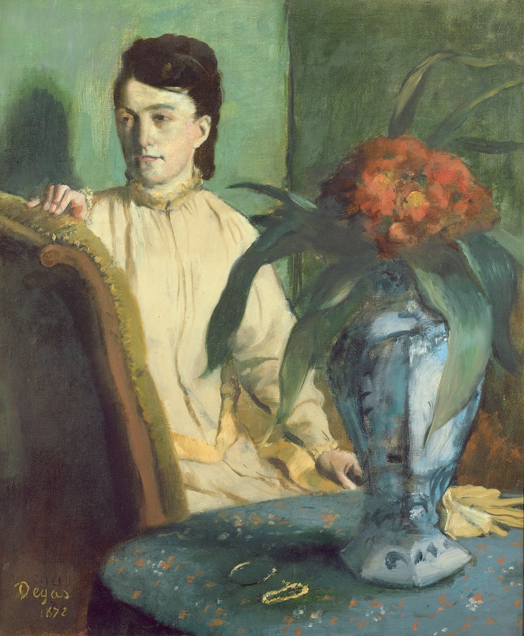 Kobieta z orientalnym wazonem, 1872 autorstwa Edgar Degas