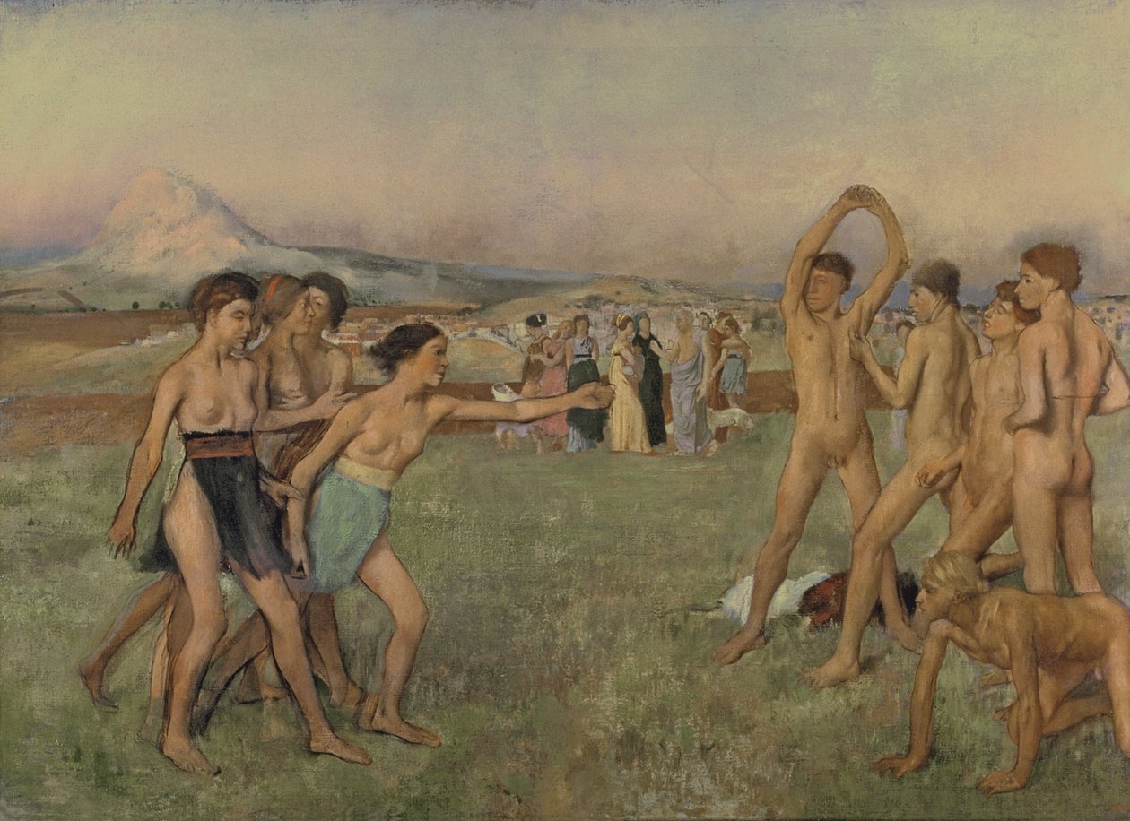 Ćwiczenia młodych Spartan, c.1860 autorstwa Edgar Degas