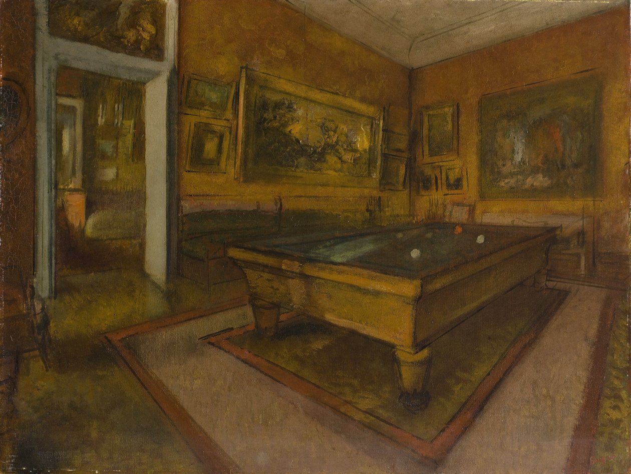 Sala bilardowa w Ménil-Hubert autorstwa Edgar Degas