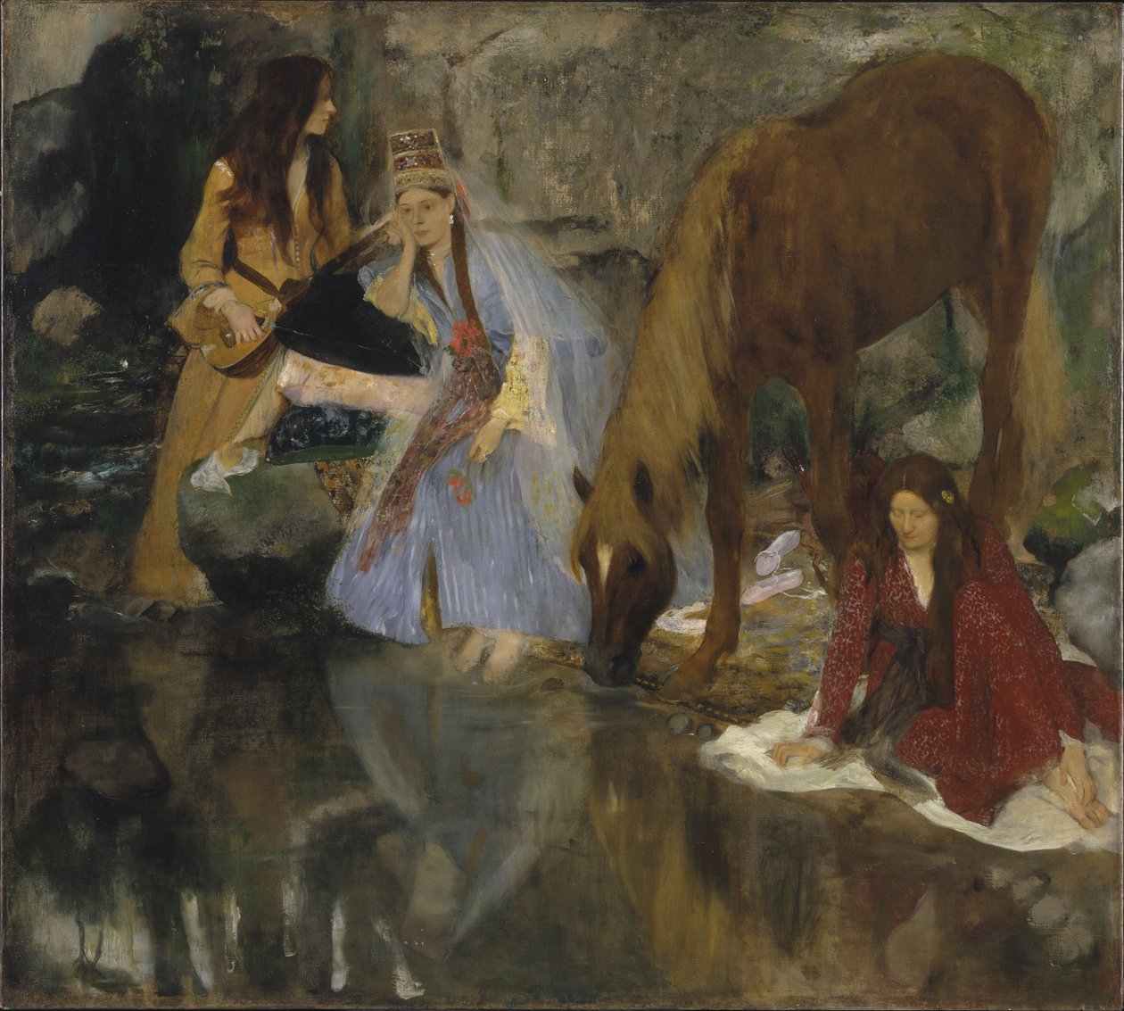 Portret Mlle Fiocre w balecie La Source (Portrait de Mlle...E(ugénie) F(iocre)- o... autorstwa Edgar Degas