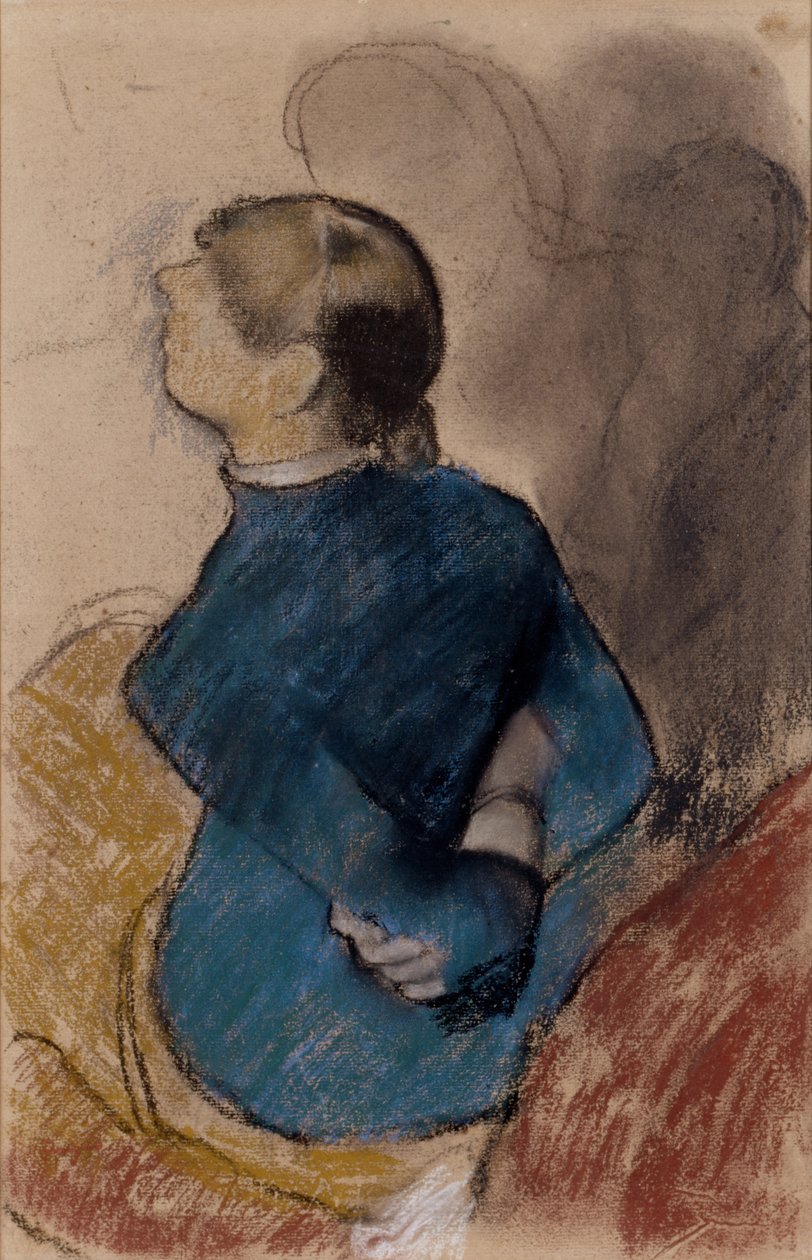 Młoda kobieta w kolorze niebieskim autorstwa Edgar Degas