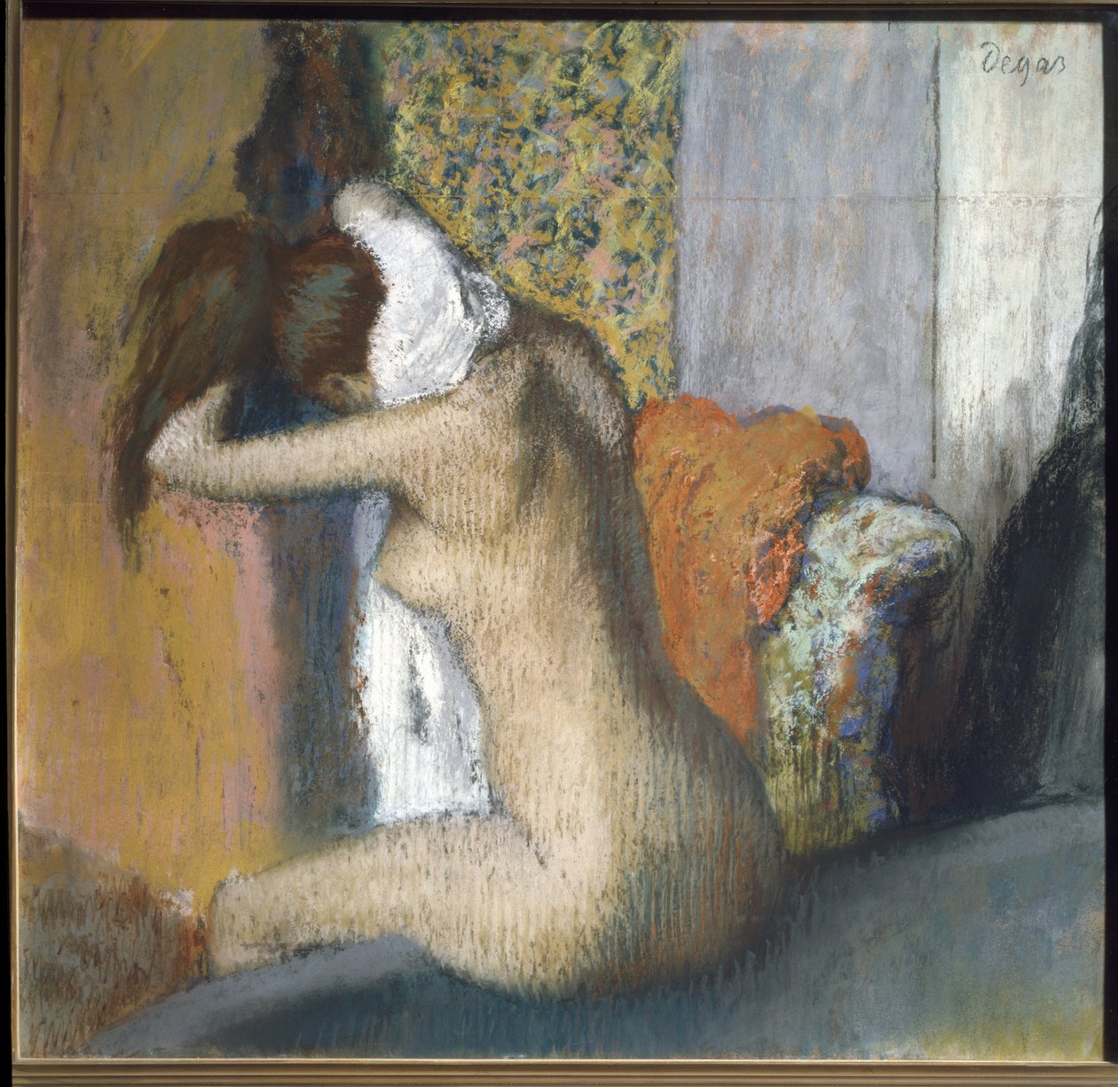 Po kąpieli (pastel na tekturze autorstwa Edgar Degas