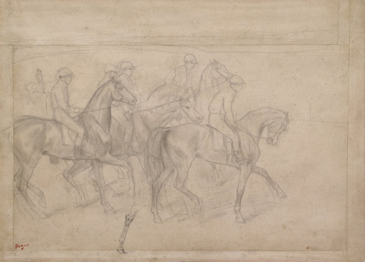Na wyścigach, ok. 1860-62 autorstwa Edgar Degas
