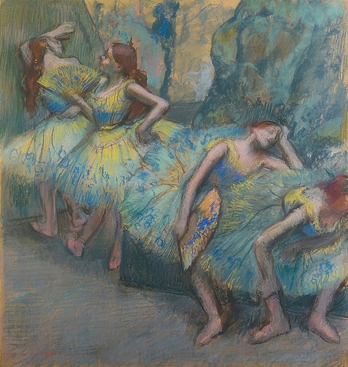 Tancerze baletowi na scenie. Około 1890-1900 autorstwa Edgar Degas