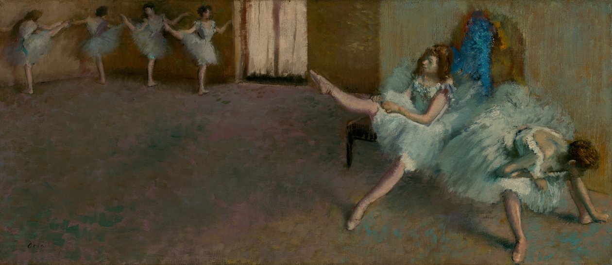 Przed baletem, 18901892. autorstwa Edgar Degas