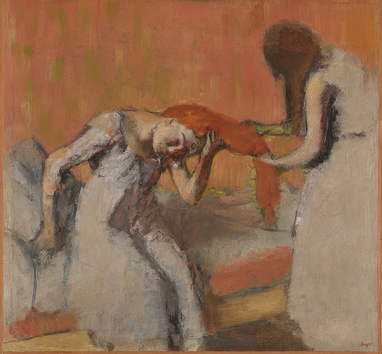 Czesanie (La coiffure). 1892-95 autorstwa Edgar Degas